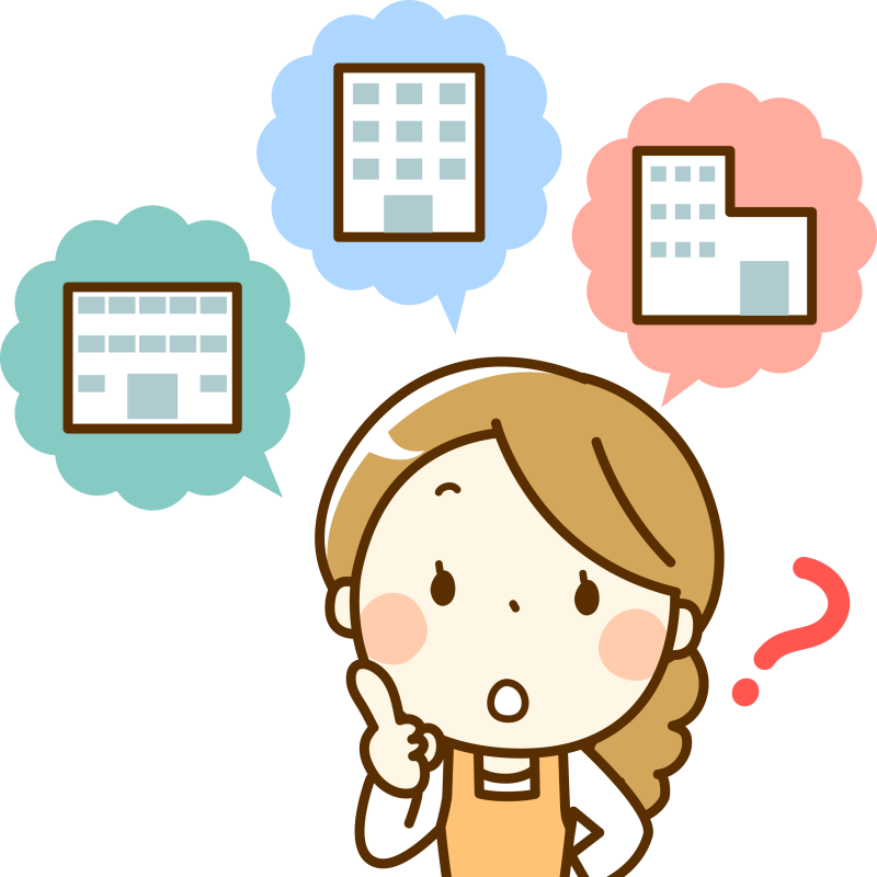 悩んでいる女性のイラスト画像