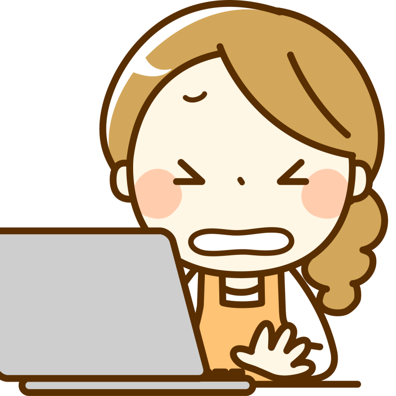 迷っている女性のイラスト画像